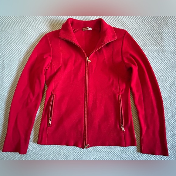 Prada Red Wool Zip-up Sweater, woman’s size 44 (S/M) - Picture 12 of 12